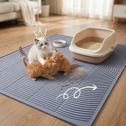 Extra Large Cat Litter Mat 47" x 35" Silicone Litter Trapping Mat - Image 7