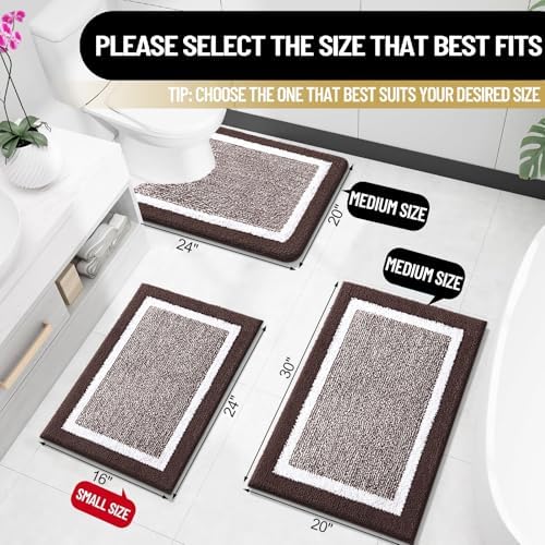 OLANLY Small Bathroom Rugs 24x16, Absorbent Microfiber Bath Rugs - Image 2