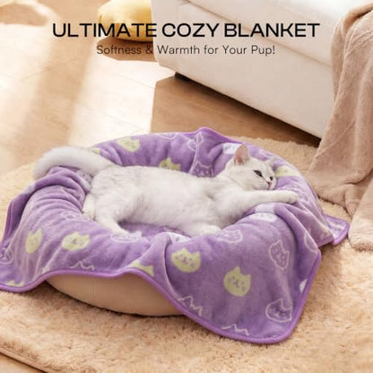 Luciphia 1 Pack 3 Blankets Super Soft Fluffy Premium Cute Cat Pattern Pet - Image 4