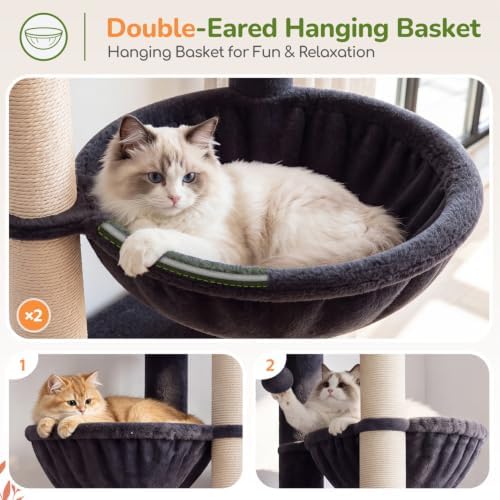 Globlazer Heavy Duty Cat Tree for Large Cats, 25.5in Wide Top Perch - Image 5