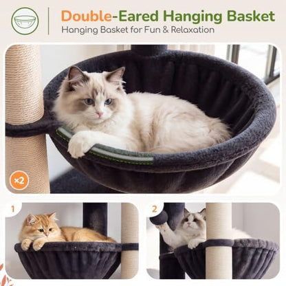 Globlazer Heavy Duty Cat Tree for Large Cats, 25.5in Wide Top Perch - Image 5