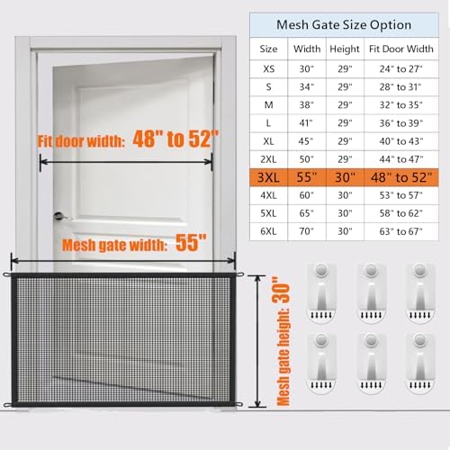 Dog Gate Indoor Pet Gates for Stairs: Dogs Screen Mesh Gate for The House Magic - Image 3