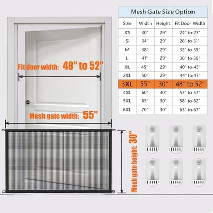 Dog Gate Indoor Pet Gates for Stairs: Dogs Screen Mesh Gate for The House Magic - Image 3
