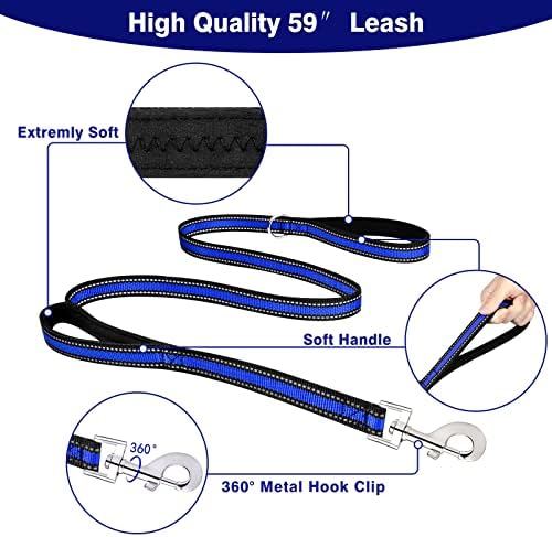 WINSEE Pet Harness Collar and Leash Set, All-in-one Reflective Dog Harness No - Image 4
