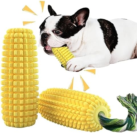 Dog Chew Toys for Aggressive Chewers, Corn Interactive Squeaky Dog Toys for by Mloowa