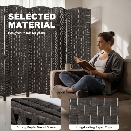 HOMCOM Room Divider 6-Panel, 6FT-Tall Folding Privacy Screen - Image 5