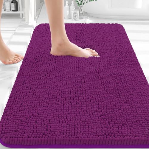 OLANLY Bathroom Rugs 36x24, Extra Soft Absorbent Chenille Bath Rugs by OLANLY