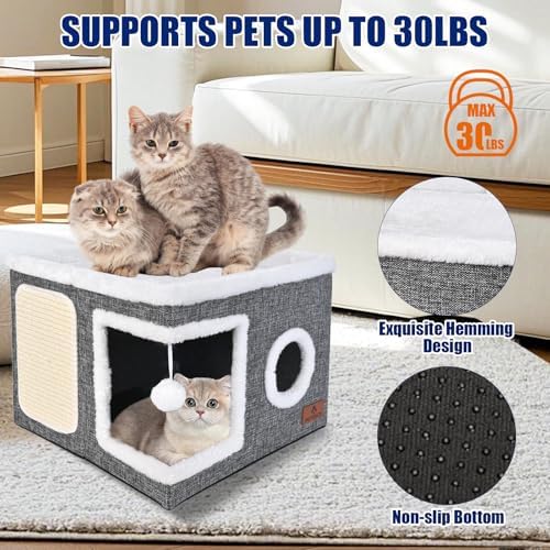Cat Beds for Indoor Cats, Large Cat Cave Bed - Image 3