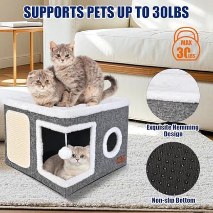 Cat Beds for Indoor Cats, Large Cat Cave Bed - Image 3