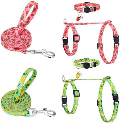 2 Pack Cat Harness and Leash Escape Proof Adjustable Cat Harness by Guiqulai