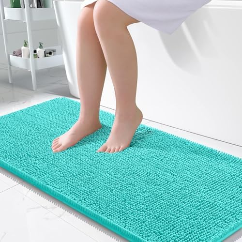 OLANLY Bathroom Runner Rugs 45x27, Extra Soft Absorbent Chenille Bath Rugs by OLANLY