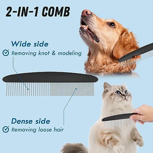 Docrok Pet Grooming Combo: Undercoat Rake, Dematting Deshedding Brush - Image 3
