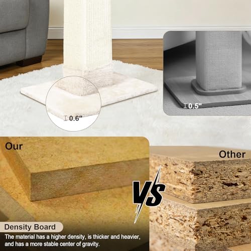 Cat Scratching Post 33 Inch for Indoor Cats, Sisal Cat Scratcher - Image 6