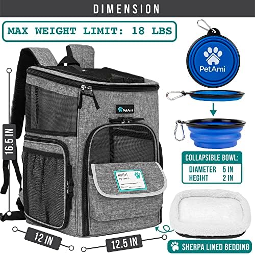 PetAmi Dog Backpack Carrier, Airline Approved 4-Way Entry Cat Bag - Image 2