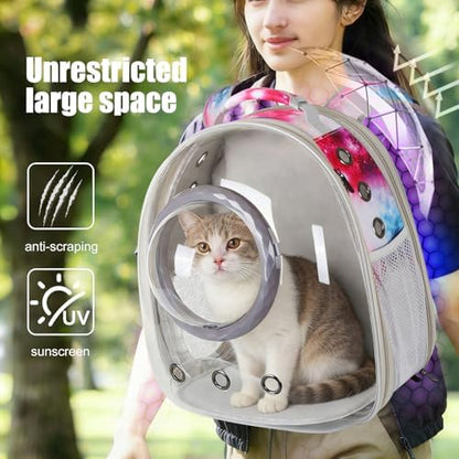Cat Carrier Backpack with Back Expandable Cat Carrier Galaxy Pink -Space - Image 6