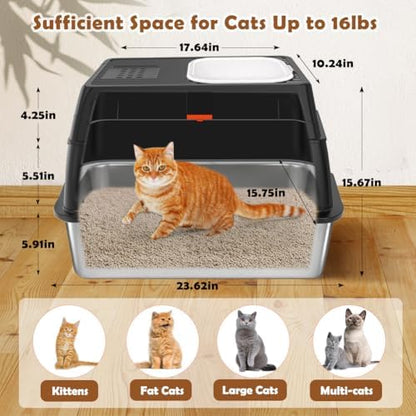 Vivifying XL Stainless Steel Cat Litter Box - Image 2