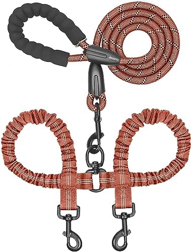 iYoShop Double Dog Leash, 360° Swivel, No Tangle, 25-150 lbs by iYoShop