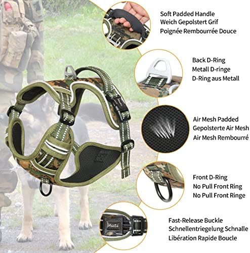 HEELE Dog Harness, No Pull Adjustable Padded Reflective Harness - Image 2
