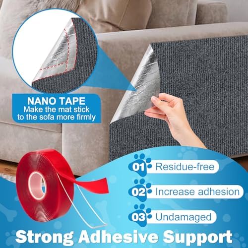 ENONCI 23.6x15.8 Cat Scratcher Mat, Self-Adhesive Cat Scratch Furniture - Image 5