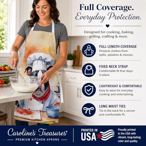 Caroline's Treasures Boston Terrier The Chef Apron Cooking Kitchen Server - Image 4