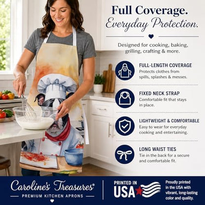 Caroline's Treasures Boston Terrier The Chef Apron Cooking Kitchen Server - Image 4