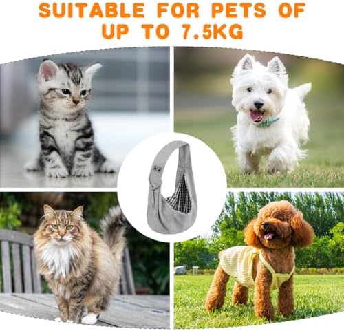 Dog Sling Carrier with Padded Strap, Reversible Pet Carrier - Image 7