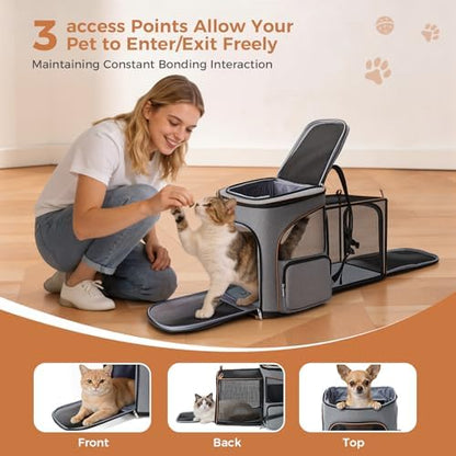 Lekereise Pet Carrier Backpack Expandable Cat Backpack Carrier - Image 3