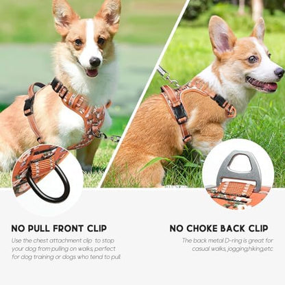 Timos Small Dog Harness, No Pull No Choke, Easy On & Off, Flower Orange - Image 4