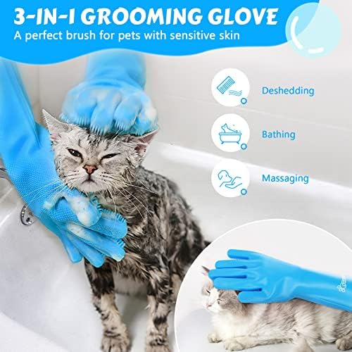 Pecute Silicone Pet Grooming Gloves - Image 2
