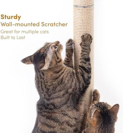 xympo 34" Wall Mounted Cat Scratcher, Sisal Scratching Post - Image 3
