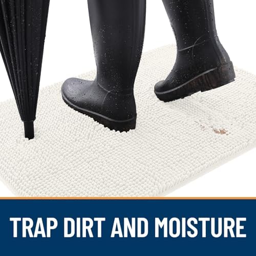 OLANLY Dog Door Mat for Muddy Paws 59x35, Super Absorbent Chenille Mud Mat - Image 2