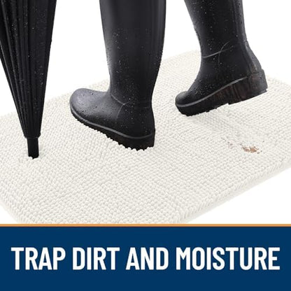 OLANLY Dog Door Mat for Muddy Paws 47x20, Super Absorbent Chenille Mud Mat - Image 2