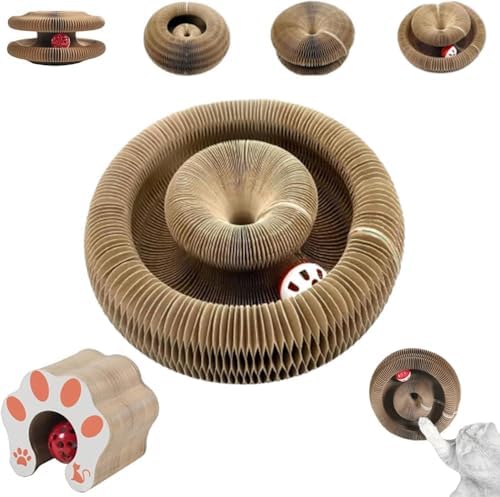 Kitty Curls Cat Toy, Cardboard Cat Scratcher, Magic Organ Cat Toy, Foldable by Unknown