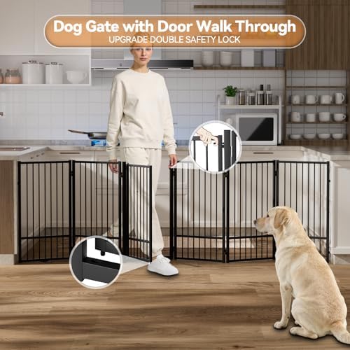 SNUOWU Full Metal Freestanding Dog Gate - Image 5