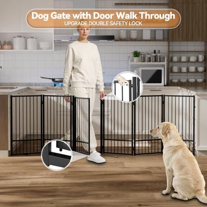 SNUOWU Full Metal Freestanding Dog Gate - Image 5