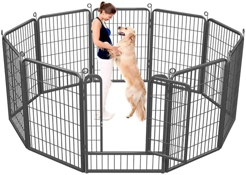 Dog Playpen Outdoor, 40 inch 10 Panels Heavy Duty Dog Fence by Jhsomdr