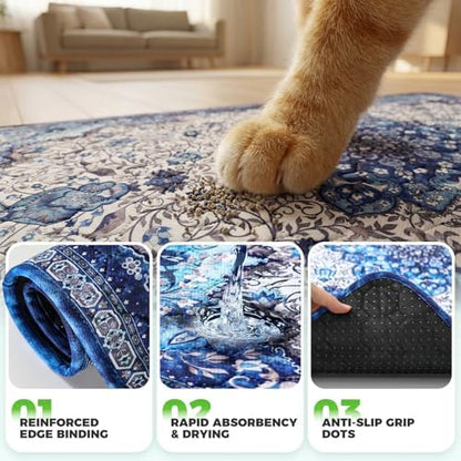 Hompet Cat Litter Mat 2 Pack, 36x36 Large Machine Washable Trapping Mats - Image 5