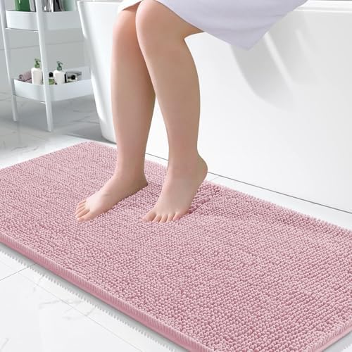 OLANLY Large Bathroom Rugs 50x30, Extra Soft Absorbent Chenille Bath Rugs by OLANLY