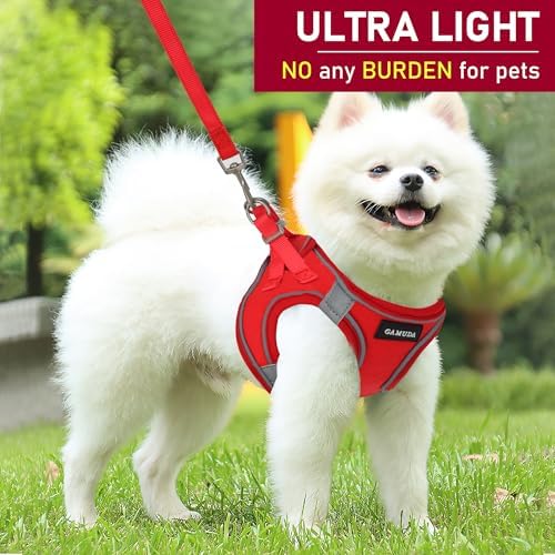 GAMUDA Small Pet Harness Collar and Leash Set, Step in No Chock No Pull Linen - Image 7