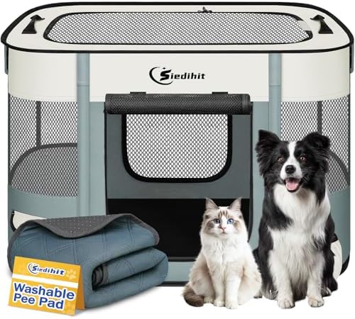 Siedihit 31" Dog Playpen, Cat Puppy Pen, Pet Portable Crate Indoor Outdoor by Siedihit