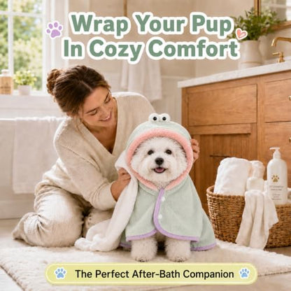 Dog Bathrobe Towel, Soft Hooded Dog Drying Wrap - Image 3