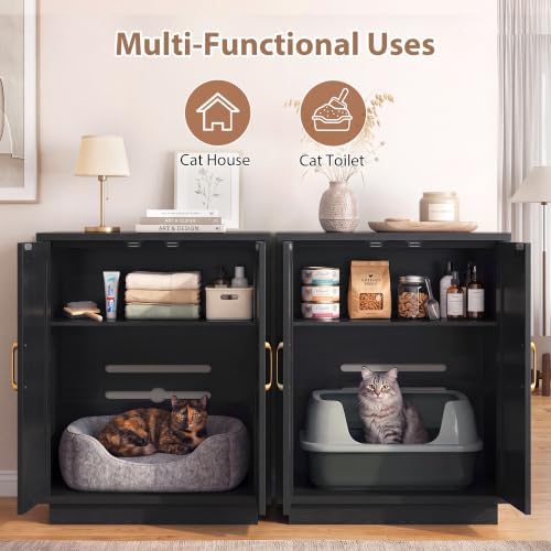Gitelsnour Cat Litter Box Enclosure Furniture-Hidden Storage - Image 2