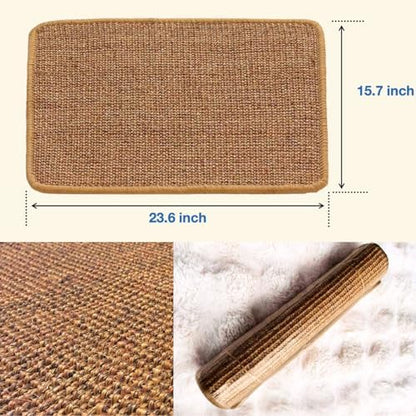2 Pack Cat Scratch Pad, Sisal Scratcher Mat Rug, 23.6x15.7in - Image 4