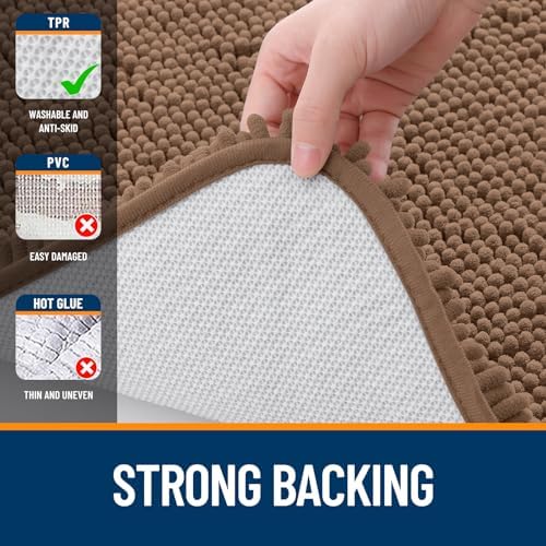 OLANLY Bathroom Rugs 35x24, Extra Soft Absorbent Chenille Bath Rugs - Image 6