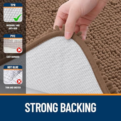 OLANLY Bathroom Runner Rugs 59x24, Extra Soft Absorbent Chenille Bath Rugs - Image 6