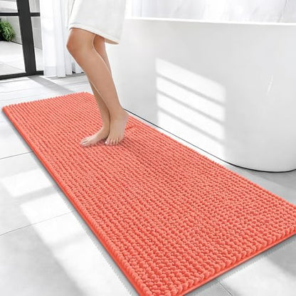 OLANLY Thick Chenille Bathroom Runner Rugs 47x20, Absorbent Bath Mat by OLANLY