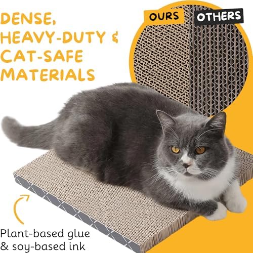 Hide & Scratch Cat Scratcher Refill Pads 2 Pack Double Sided Cardboard - Image 5