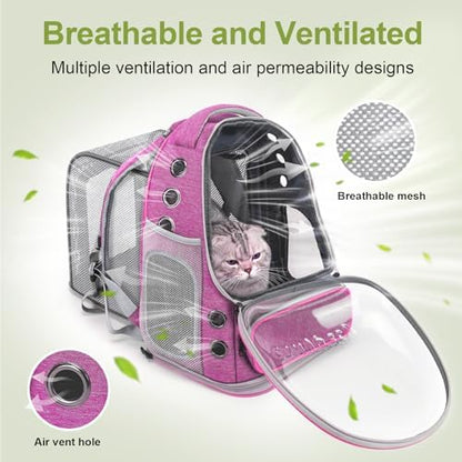 Cawypety Expandable Cat Backpack Large Space Cat Bubble Backpack Carrier - Image 3