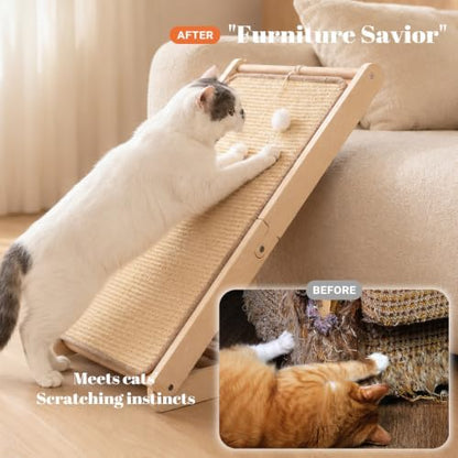 CHEERHOME PETS Sisal Cat Scratcher Ramp Adjustable L Shape Scratching Post - Image 4