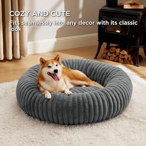 Bedsure ComfyFleece® Donut Dog Beds Large Sized Dog - Image 4